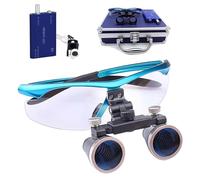 SJMDMZD Loupe Binoculaire Chirurgicale 2.5/3.5X avec Lampe, Dentaire Jumelles Chirurgicales avec Boîte Métal, Lunettes Optiques pour Travail Précision Lecture/Réparations/Couture D 3.5X