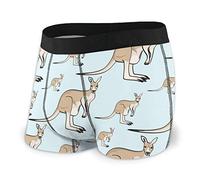 SJOAOAA Boxer classique pour homme avec poche Motif kangourou et Wallaby, Noir , M