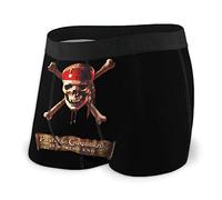 SJOAOAA Boxer classique pour homme Motif pirates Caraïbes avec pochette, Noir , XL