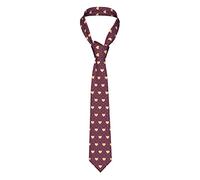 SJOAOAA Cravate à pois et cœur marron pour homme - Cravate fine pour garçons - Fantaisie - Amusante pour mariage, danse, fête (143-145 cm), comme sur l'image, taille unique