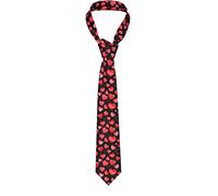 SJOAOAA Cravate fine pour homme avec motif aquarelle et cœurs rouges, Noir , taille unique