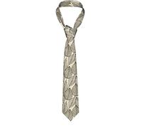 SJOAOAA Cravate fine pour homme Motif feuilles Beige Automne Cravate fine pour affaires, fête, mariage, Noir , taille unique