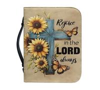 SJOAOAA Lord Citations Floral Bible Cover Case with a Bookmark, Green Bible Bag Handle Book Sleeve Protector Pouch en simili cuir Taille XL