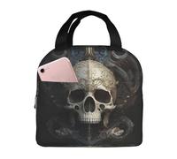 SJOAOAA Sac à déjeuner isotherme avec motif tête de mort - Étanche - Grande capacité