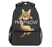SJOAOAA Sac à dos chat pour filles, enfants, garçons, mignon, chaton, minou, sac d'école, sac à dos imperméable, pour étudiant, sac à dos pour ordinateur portable, sac de transport décontracté,