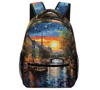 SJOAOAA Sac à dos léger approuvé par les parents pour l'architecture de paysage urbain beaux sacs à dos sac à dos sac à dos sac à dos cartable cartable voyage sacs pour ordinateur portable Style-3693