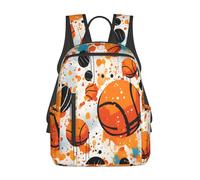 SJOAOAA Sac à dos léger Space Fire Water Soccer Casual Randonnée Sac à dos Sac à dos Cartable Cartable Voyage Sacs pour ordinateur portable Style-4766, Motif de basket-ball aquarelle, One Size, Sac à