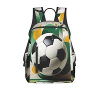 SJOAOAA Sac à dos léger Space Fire Water Soccer Casual Randonnée Sac à dos Sac à dos Cartable Cartable Voyage Sacs pour ordinateur portable Style-4766, Peinture en T de football, One Size, Sac à dos