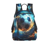 SJOAOAA Sac à dos léger Space Fire Water Soccer Casual Randonnée Sac à dos Sac à dos Cartable Cartable Voyage Sacs pour ordinateur portable Style-4766, Space Fire Water Soccer, One Size, Sac à dos