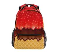 SJOAOAA Sac à dos pour enfant - Pour l'école - Gaufrette et confiture de fraises - Chocolat fondu - Pour garçons et filles - Sac à dos décontracté pour enfants, Comme indiqué sur la photo, taille