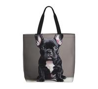 SJOAOAA Sac à provisions unisexe réutilisable pour mathématiques, géométrie, geek calculus, grande capacité, décontracté, sac à main, sac à main, Chien français mignon, Taille unique