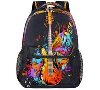 SJOAOAA Style-2475 Sac à dos léger pour l'école, le voyage, pour ordinateur portable, Note de guitare musicale, One Size, Sac à dos daypack