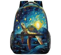 SJOAOAA Style-2871 Sac à dos léger pour l'école, le voyage, pour ordinateur portable, Turrtle Under Starry Night Sky, One Size, Sac à dos daypack