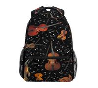SJOAOAA Style-3279 Sac à dos léger avec notes de musique pour garçon et fille Sac à dos à bandoulière Sac à dos cartable Sac à dos de voyage pour ordinateur portable, Musique pour violon, One Size