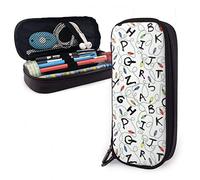 SJOAOAA Trousse à crayons en cuir avec inscription Stranger Letter Things - Grande capacité - Trousse à crayons amusante pour bureau STU, comme sur l'image, Taille unique, Organiseur de sac