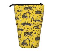SJOAOAA Trousse à crayons portable pour pelleteuses, camions de chantier, jolie trousse à crayons de grande capacité, trousse à crayons portable pour homme et femme, Noir , Taille unique, Trousse à
