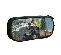 SJOAOAA Trousse double de grande capacité avec compartiment à fermeture éclair - Motif oiseau de paradis tropical, Train à vapeur., Taille unique, Organiseur de sac
