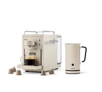 Sjöstrand The Original 2 Machine à expresso compatible avec Nespresso®, boîtier en acier inoxydable avec finition beige, design scandinave, mousseur à lait inclus