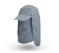 SJOIOOP Chapeau de Soleil Anti-UV 100% Nylon Été Extérieur Multifonctionnel Parasol Chapeau De Pêche Hommes Séchage Rapide Baseball(Dark Grey)