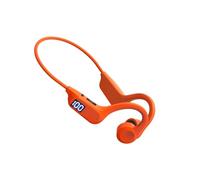 Sjpaa Casques de Conduction osseuse avec IPX45 à l'épreuve de Sueur, Bluetooth sans Fil Sportif 5.3 avec Micro, Basse Profonde HiFi, Écouteur de l'oreille Open Comfort pour de Gymnase,Orange