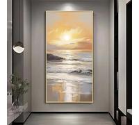 SJPRRUOD Affiche abstraite coucher de soleil sur l'océan « Un avenir radieux », décoration murale sans cadre pour la maison et le bureau (55 x 110 cm / 22 x 43 pouces)