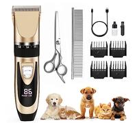 Sjpzwcrl Tondeuse Chien Professionnelle, Silencieux Tondeuse Chien Poil Long Epais Tondeuse Animaux, Rechargeable Electrique Tondeuse à Cheveux Sans Fil pour Chiens et Chats
