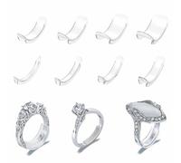 SJQBAINING Réducteur invisible pour bagues lâches, ajusteur de taille de bague transparent, pinces à anneaux pour rendre les bagues plus petites, différentes tailles de redimensionneur de bague pour