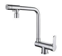 SJQKA-Mitigeur Cuisine Rabattable,Robinet De Cuisine 3 Voies, Robinet Cuisine Repliable Mitigeur D'évier Pivotant à 360°,Fabriqué En Laiton De Haute Qualité (Argent)