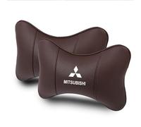 SJSHOPS Lot de 2 Coussins d'appui-tête de Voiture pour Mitsubishi Mirage 2013-2025 A00, Coussin Appuie Tête Voiture, Oreiller de Soutien du Cou de Voiture élastique et Respirant,Brown