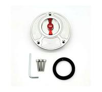 SJSJJAH Bouchon de réservoir de carburant CNC for moto Monster SuperSports 1098 S/R 748 916 996 998 848(Silver and Red)