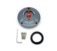 SJSJJAH Bouchon de réservoir de carburant CNC for moto Monster SuperSports 1098 S/R 748 916 996 998 848(Gray and Red)