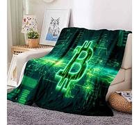 SJSXWQN Couverture Polaire 130 x 150 cm Bitcoin Vert Plaid Polaire Plaid Canape en Flanelle Doux et Chaude Couverture 1 Personne pour Lit Jeté de Canapé, Pique Nique