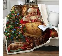 SJSXWQN Couverture Polaire 150 x 200 cm PèRe NoëL Rouge Plaid Polaire, Plaid Canape en Flanelle Doux et Chaude, Couverture 1 Personne pour Lit, Jeté de Canapé, Pique Nique