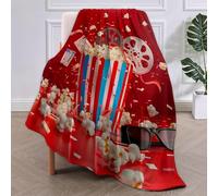 SJSXWQN Couverture Polaire 180 x 240 cm Pop-Corn Rouge Plaid Polaire Plaid Canape en Flanelle Doux et Chaude Couverture 1 Personne pour Lit Jeté de Canapé, Pique Nique