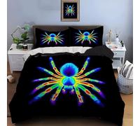 SJSXWQN Housse de Couette 140x200 cm Enfant AraignéE Parure de Lit 2 Personnes avec Fermeture Éclair Doux Respirant Microfibre Housse de Couette et 2 Taie d'oreiller 65x65 cm