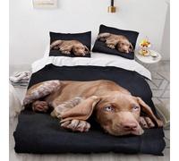 SJSXWQN Parure de Lit 220x240 cm Adulte Braque De Weimar Brun Housse de Couette 2 Personnes avec Fermeture Éclair Doux Respirant Microfibre Housse de Couette et 2 Taie d'oreiller 65x65 cm