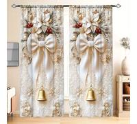 SJSXWQN Rideau Occultant NoëL Rideaux avec à Oeillets, Rideaux Thermique Isolant Anti Froid, Rideau 0ccultant Thermiques pour Chambre, Salon, Cuisine, 2 Pièces L140 x H240 cm