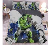 SJT0A1096 Parure de lit Marvel Comics Avengers,motif Iron Man,Spiderman,Hulk,Captain America,avec housse de couette 140X200 CM