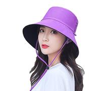 SJTJSPX Chapeau Bob Réversible Chapeau de Soleil Femmes Filles Chapeau de Pêcheur Casquette Visière avec Mentonnière Chapeau de Seau Bassin Été Pliables Chapeau de Plage Vacances Jardinage