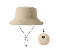 SJTJSPX Chapeau de Pêcheur Imperméable Bob Unisexe Chapeaux de Seau à Séchage Rapide Été Anti UV Chapeau de Soleil Pliable Casquette de Randonnée Brousse Safari Jardinage Mentonnière Réglable