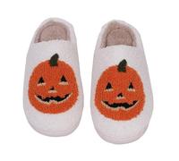 SJTJSPX Chaussons Femme Homme,Pantoufle Forme Halloween Citrouille Chauve-souris,Pantoufles Hiver en Peluche,Slippers Accueil Antidérapant Semelle,Maison Chaude Chaussures Intérieur Extérieur