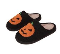 SJTJSPX Chaussons Femme Homme,Pantoufle Forme Halloween Citrouille Chauve-souris,Pantoufles Hiver en Peluche,Slippers Accueil Antidérapant Semelle,Maison Chaude Chaussures Intérieur Extérieur