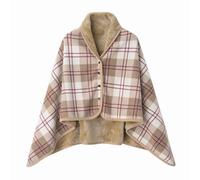 SJTJSPX Couverture Plaid en Polaire Mettable Cape Châle avec Bouton Poncho Couverture Housse de Lit Canapé Voiture Hiver Couverture Jeté Flanelle Chaud Doux Couverture à Carreaux Sweat Couverture