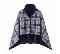 SJTJSPX Couverture Plaid en Polaire Mettable Cape Châle avec Bouton Poncho Housse de Lit Canapé Voiture Hiver Jeté Flanelle Chaud Doux à Carreaux Sweat
