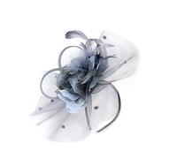 SJTJSPX Fascinator Chapeau de Mariage Femme Chapeau Bibi Elégante Voilette Voile Mariée Bandeau et Clip Dames Day Coiffure Vintage Plume Pince à Cheveux Déguisment Soirée Fête Cocktail Tea Party