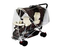 SJTJSPX Housse de pluie pour poussette jumeaux bébé côte à côte - Housse de pluie double pour poussette tandem - Housse de pluie double pour poussette, landau, poussette - Housse de pluie en PVC