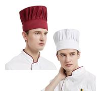 SJTJSPX Lot de 2 Toque de Chef,Bonnet de Cuisinier Élastique,Unisexe Chapeau de Cuisine Non-tissé et Maille,Toques de Cuisinier pour Cuisine,Maison,Restaurant,Usine,Accessoires Cap Cheveux