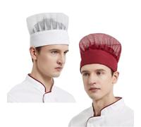 SJTJSPX Lot de 2 Toque de Chef,Bonnet de Cuisinier Élastique,Unisexe Chapeau de Cuisine Non-tissé et Maille,Toques de Cuisinier pour Cuisine,Maison,Restaurant,Usine,Accessoires Cap Cheveux