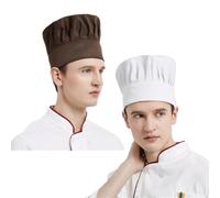 SJTJSPX Lot de 2 Toque de Chef,Bonnet de Cuisinier Élastique,Unisexe Chapeau de Cuisine Non-tissé et Maille,Toques de Cuisinier pour Cuisine,Maison,Restaurant,Usine,Accessoires Cap Cheveux
