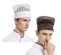 SJTJSPX Lot de 2 Toque de Chef,Bonnet de Cuisinier Élastique,Unisexe Chapeau de Cuisine Non-tissé et Maille,Toques de Cuisinier pour Cuisine,Maison,Restaurant,Usine,Accessoires Cap Cheveux